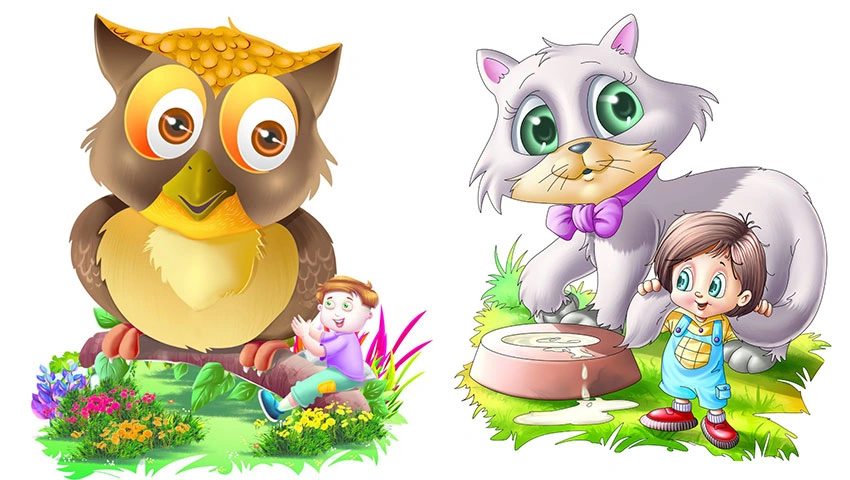 Digital cartooning design company banner