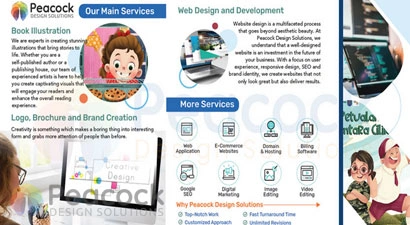 Peacock Design Solutions branding logo for web and mobile services