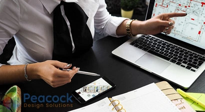 Peacock Design Solutions branding logo for web and mobile services