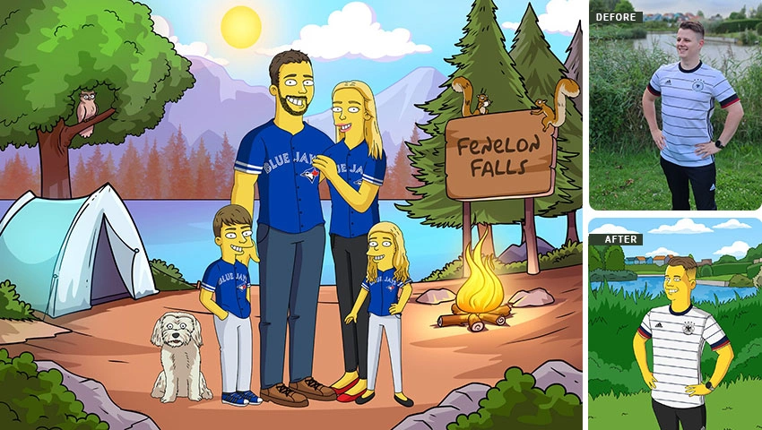 Personalized Yellow Family Portrait