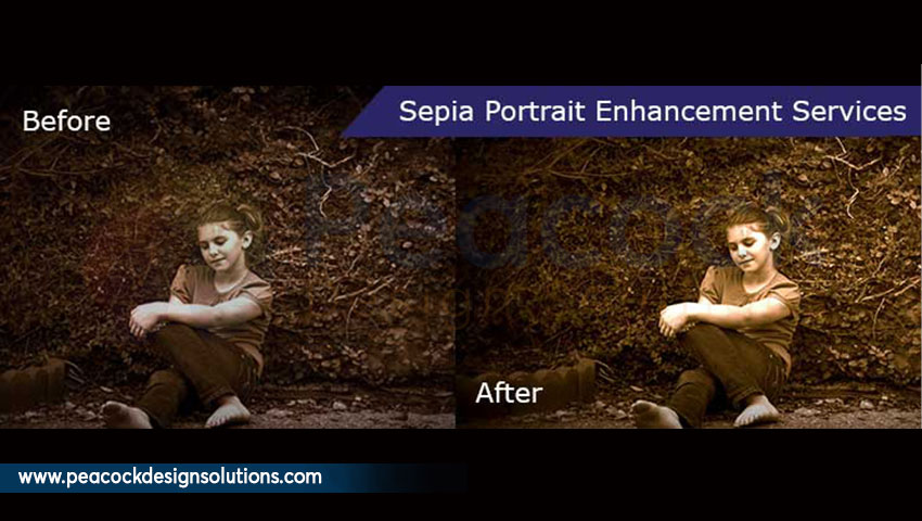Sepia portrait enhancement services